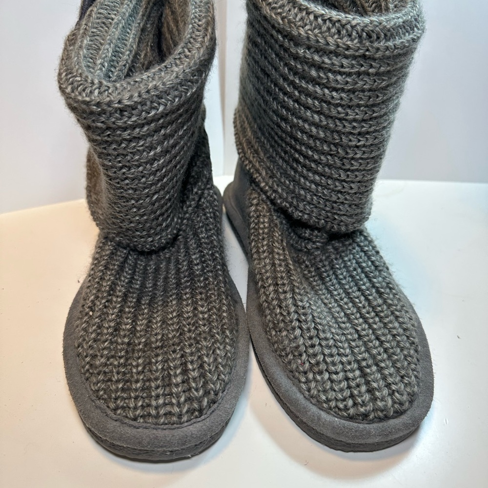 BearPaw Gray Knit Tall Boots